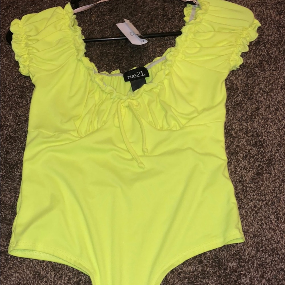 Neon bodysuit.